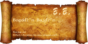 Bogdán Baján névjegykártya